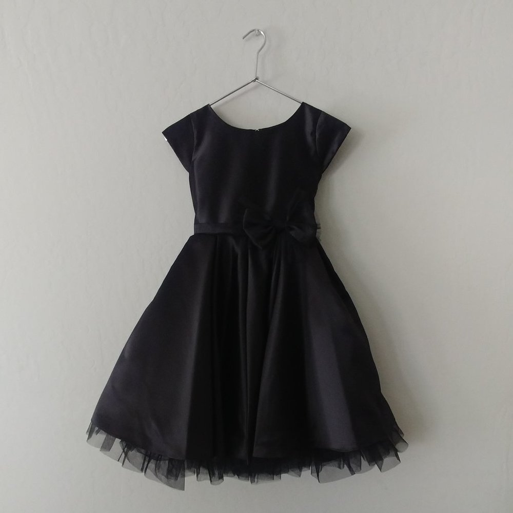 Sweet Kids Satin Dress, Size 10, Black